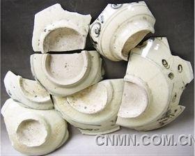 元代各類(lèi)民用青花瓷器胎體斷面及底部圖示標(biāo)本。