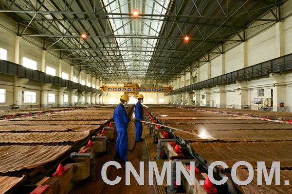 豫光玉川冶煉廠電解工段共有電解槽420槽，年產(chǎn)高純陰極銅12萬噸。車間自投產(chǎn)以來持續(xù)推進5S現(xiàn)場管理和精細化管理，作業(yè)現(xiàn)場整潔有序，工藝指標持續(xù)改進，A級銅產(chǎn)出率處于國內領先水平，成本指標持續(xù)下降，處于同行業(yè)先進水平。內在指標超過國標99.9935%，外在一次合格率95%以上 。圖為電解工段槽面工車間職工進行槽面灑水沖洗銅排作業(yè)。