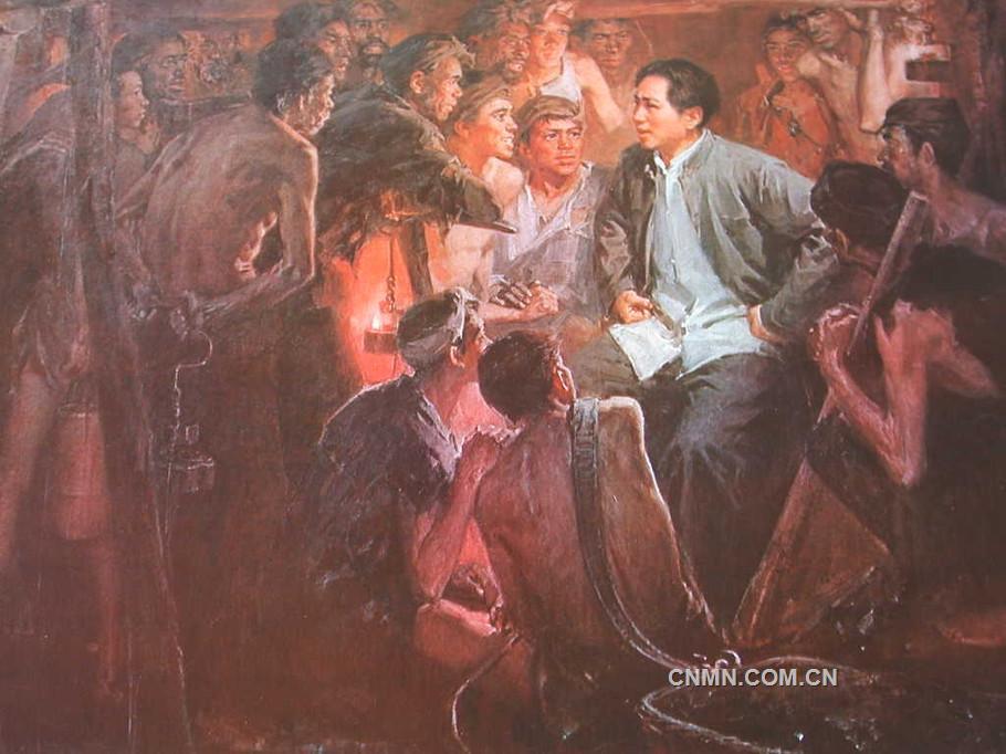 1922年4月，毛澤東親臨水口山，下窿道體察礦工疾苦