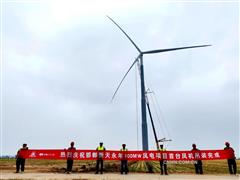 中國二十二冶機(jī)電公司邯鄲新天永年100兆瓦風(fēng)電項(xiàng)目首臺(tái)風(fēng)機(jī)吊裝完成